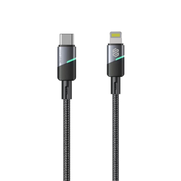 Smart Gate Cable Braided Light Aluminum Type C to Lightning ,1m Black